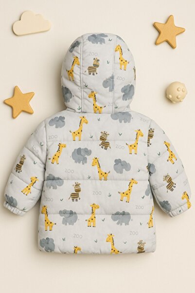 DeKuBaby Nou sezon, model grafic drăguț, fleece interior, K cu glugă , haină pentru bebeluși și copii