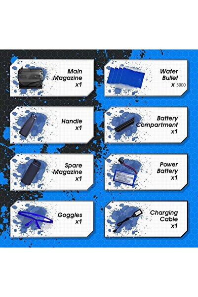 dalip Electric Toy MP9 Gel Ball Blaster (Red) with 5000 Hydrogel Balls & Protective Goggles