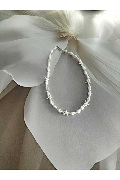KdrElektronik Elegant Handmade Seashell Starfish and Pearl Bead Necklace Choker Daily Summer Wear Jewelry