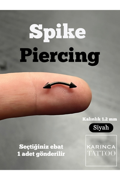 Karınca Piercing Siyah Spike Piercing Rook Helix Nipple Smiley Septum Conch Bridge Snug Daith Kaş Cerrahi Çelik