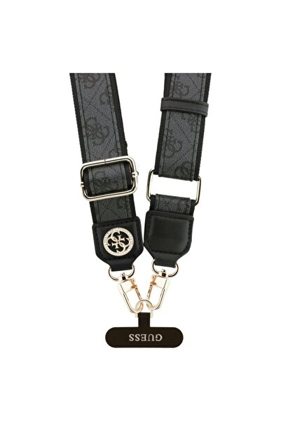 Guess Universal phone lanyard 4G Strass Metal Logo, black