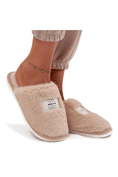 Evento Încălțăminte Casă Papuci Femei Blană Bej Maelis 38/39