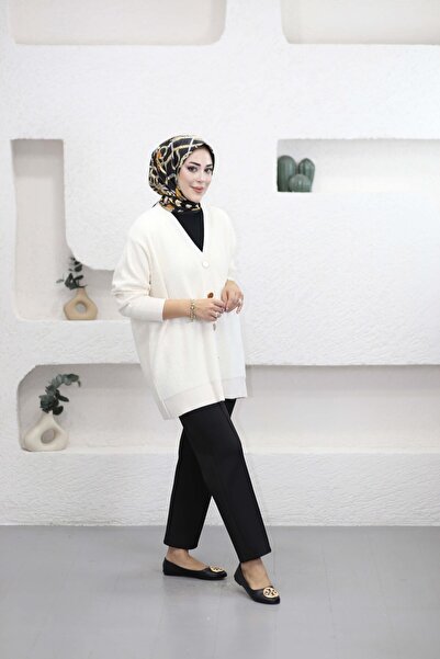 My City 410101 - Stylish Comfortable Buttoned Soft Women's Knitwear Long Cardigan