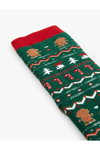 Koton Многоцветни памучни чорапи с коледна тематика