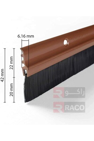 Raco Door Seal Bottom Brush with Screw, Aluminum Alloy Holder with Nylon Brush (1.2M, Brown)