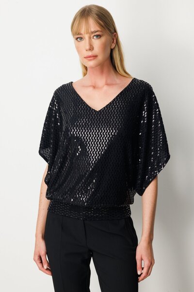 ON Μπλούζα με παγιέτες με ανοιχτή πλάτη