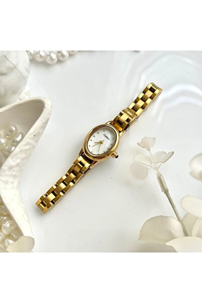 Forsining -Ceshdun-(Gold Color) Minimal Oval Case Women Wrist Watch