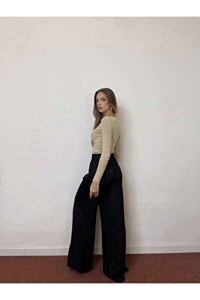 PROTO SUIT Flowy Wide (Loose) Black Pants
