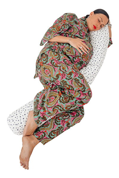 OEM 100% cotton Ranforce cylinder pillow, star pattern, removable cover, 200cmx20 cm