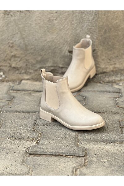 GÜLERSHOES Garantili Su Geçirmez Kaymaz Taban Kadın Kısa Topuklu Şık Tarz Chelsea Bot 36-37-38-39-40 Numara