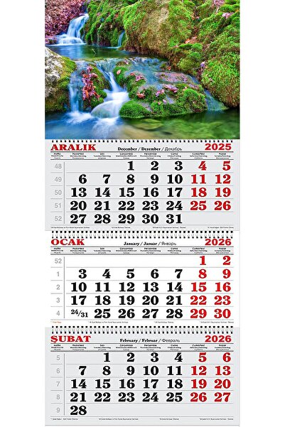 GENC DIJITAL BASKI 2026 Yılı Gemici Takvimi-Şelale ve Doğa