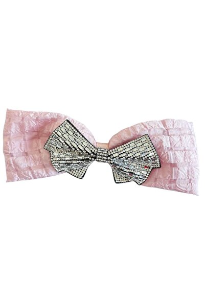 TAKIŞTIR Pink Color Ribbon Figured Stone Detailed Vending Machine Buckle