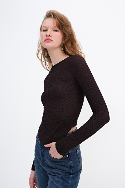 Addax Bluză texturată cu tăietură asimetrică B0628