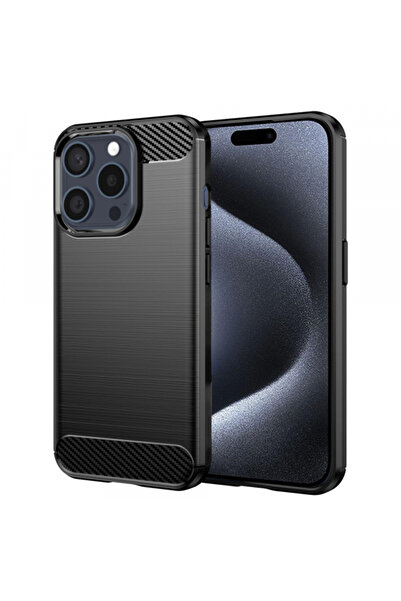 Apple Калъф за iPhone 15 Pro, Techsuit, Карбон, Черен