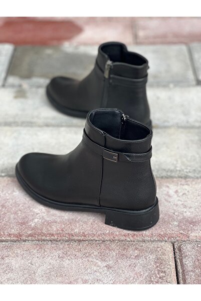 GÜLERSHOES Garantili Su Geçirmez Kaymaz Taban Kadın Kısa Topuklu Şık Tarz Chelsea Bot 36-37-38-39-40 Numara