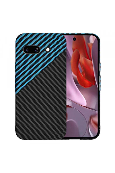 Google Husa pentru Pixel 9a, Techsuit, Carbonite FiberShell, Neagra Bleu