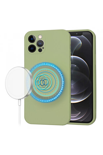 Apple Husa MagSafe pentru iPhone 12 Pro, Techsuit, SoftFlex, Verde Matcha