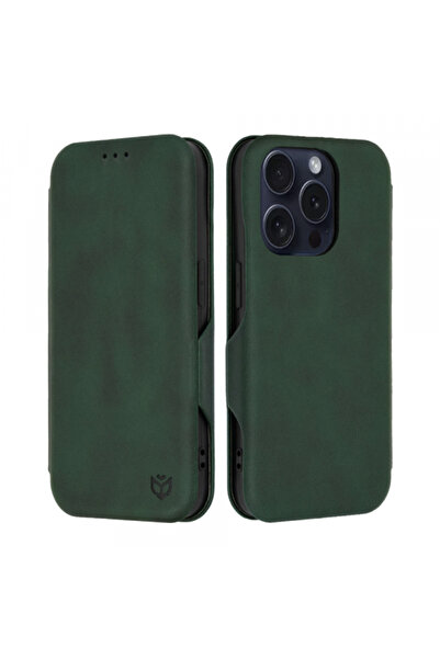 Apple Θήκη για iPhone 15 Pro, Techsuit, Safe Πορτοφόλι Plus, Πράσινη