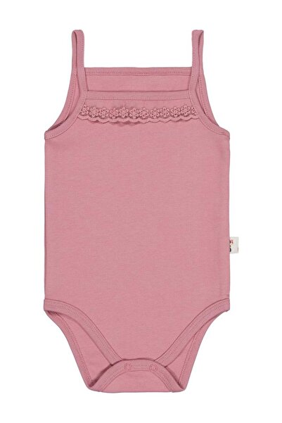 Civil Baby Rope Strap Lace Girls' Snap-On Bodysuit - Pink 24-36 Months