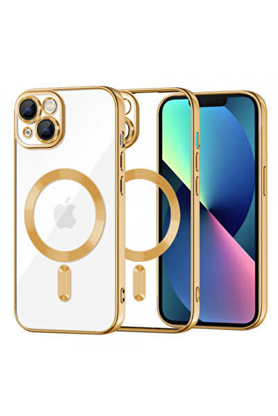 Apple Husa MagSafe pentru iPhone 13, Techsuit, Luxury Crystal, Aurie