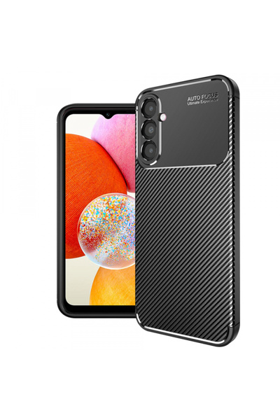Samsung Husa pentru Galaxy A14 A145 / A14 5G A146, Techsuit, CarbonFiber, Neagra
