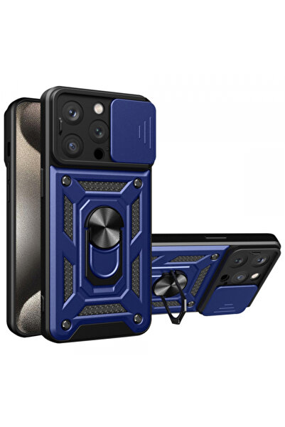 Apple Калъф за iPhone 15 Pro Max, Techsuit, CamShield, Син