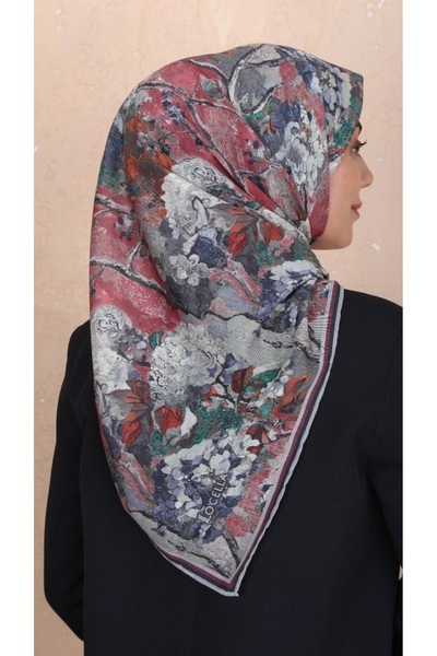 locella WOMEN'S SOFT COLORED FLOWER PATTERNED COTTON SCARF
