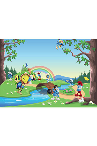 VIODESIGN Fototapet Copii, autoadeziv, Strumfii , multicolor,120x200 cm CO430