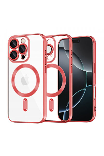 Apple MagSafe Case for iPhone 16 Pro, Techsuit, Luxury Crystal, Red