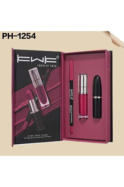 KWK طقم روج ثابت + جلوس شفايف +محدد شفايف PH-1254