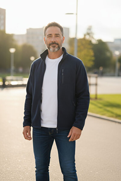 PAPATAY Very Useful Three Pocket Zippered Mock Neck Men's Fleece