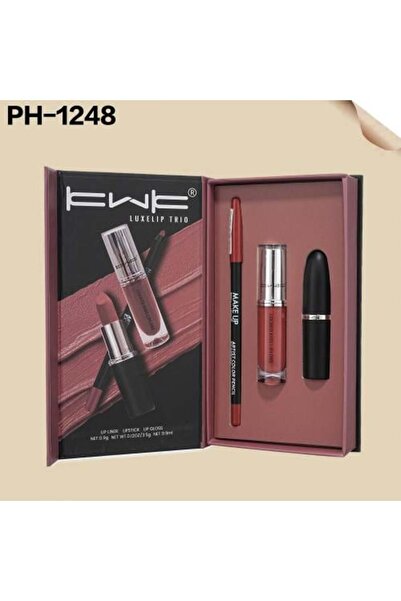 KWK طقم روج ثابت + جلوس شفايف +محدد شفايف PH-1248