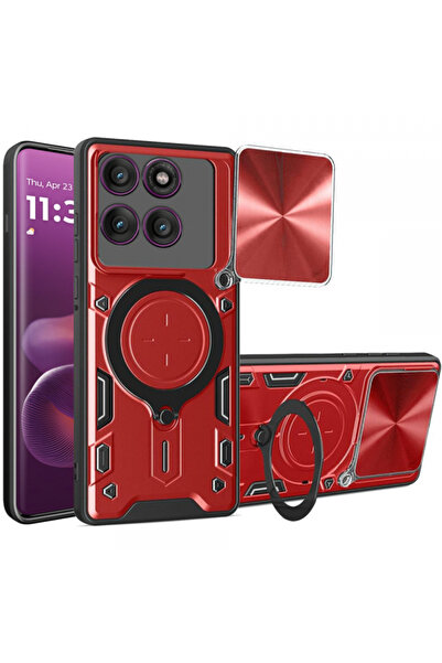 Motorola Case for Edge 60 Pro, Techsuit, CamGuard Pro, Red