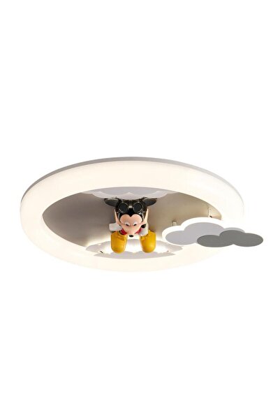 Apliqa HubRom LED ceiling light, MODDY, with Mickey pattern for children's room 8024-01 55x8 cm White / Gray
