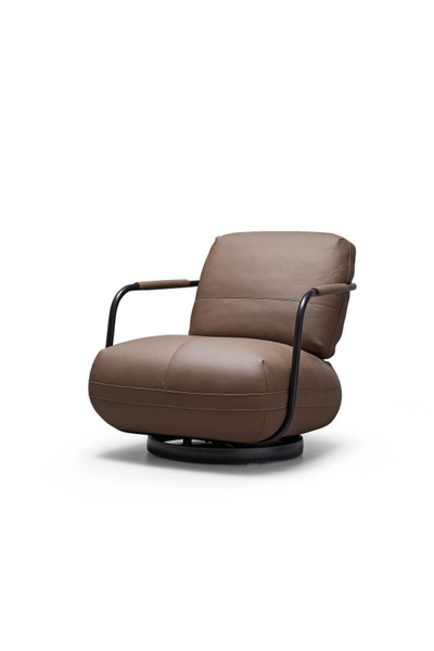 micasa كرسي استرخاء أنيق وعصري مصنوع من الجلد المحبب