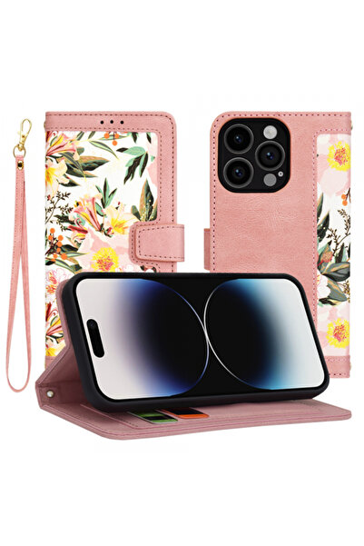 Apple Husa pentru iPhone 14 Pro, Techsuit, FlipCraft, Roz