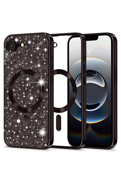Apple Husa MagSafe pentru iPhone 16e, Techsuit, Luxury Glitter, Neagra