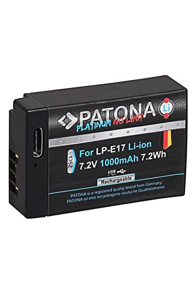 Patona Baterie Platinum LP-E17 1000mAh cu port de încărcare USB tip C, înlocuiește Canon - 1352