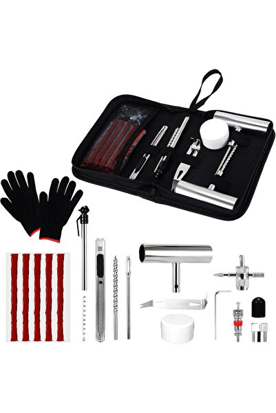 Onuvio Kit de vulcanizare pentru repararea pană de anvelope, 62 de piese, cablu de cauciuc tubeless, mâner metalic