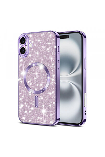 Apple Husa MagSafe pentru iPhone 16 Plus, Techsuit, Luxury Glitter, Mov Deschis