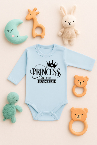 SVART WEAR Sürpriş Hamile Printed 100% Cotton Baby Bodysuit Badi Body with Snap Fasteners