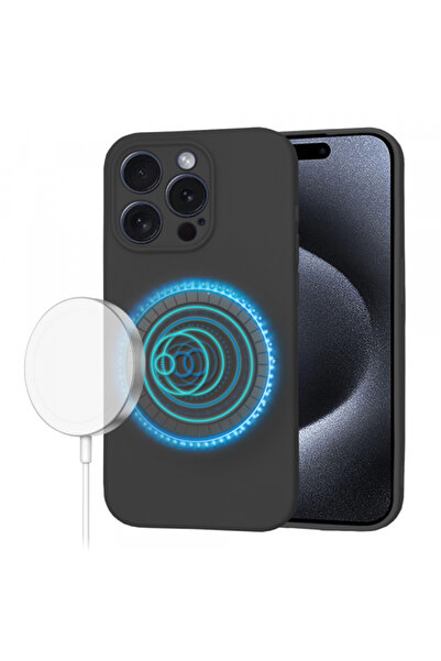 Apple Калъф MagSafe за iPhone 15 Pro, Techsuit, SoftFlex, Черен