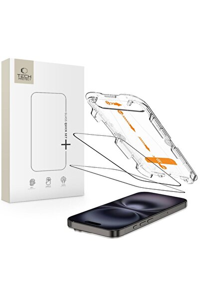 Other Szkło hartowane na iPhone 15 / 16 z ramką instlacyjną Quick Set+ - 2 szt.