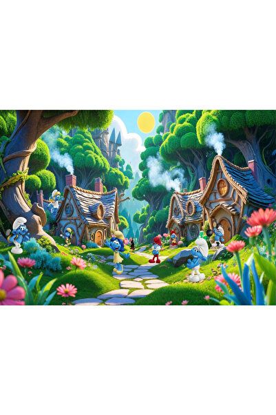 VIODESIGN Fototapet Copii, autoadeziv, Strumfii , multicolor,120x200 cm CO426