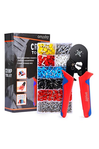 Onuvio Kit de sertizare cabluri electrice, terminale cu revenire automată 0,25-10 mm și 1300 bucăți de pini terminali