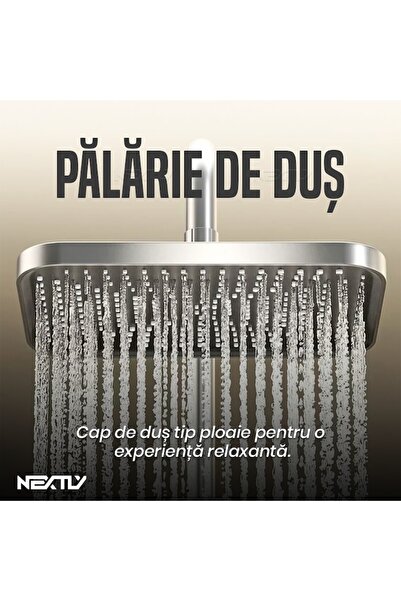 NEXTLY Luxe LED Shower System with Digital Temp Display & Multi-Function Hand Spray