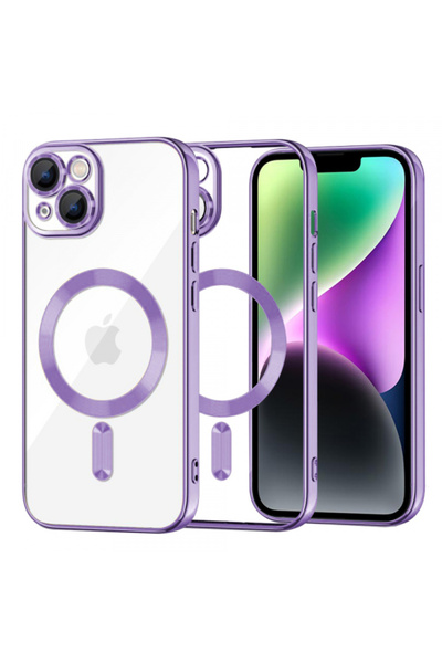 Apple Husa MagSafe pentru iPhone 14, Techsuit, Luxury Crystal, Mov Deschis