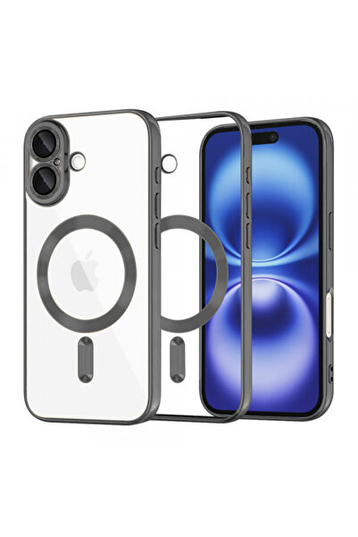 Apple Калъф MagSafe за iPhone 16, Techsuit, Луксозен кристал, Черен