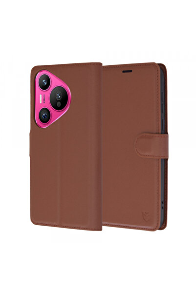 Huawei Husa pentru Pura 70, Techsuit, Leather Folio, Maro