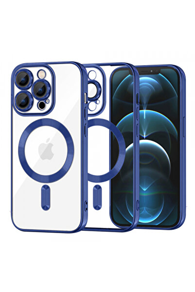 Apple Husa MagSafe pentru iPhone 12 Pro Max, Techsuit, Luxury Crystal, Albastra